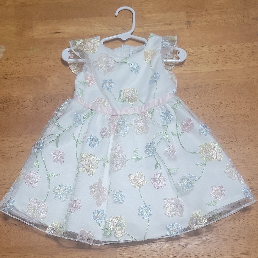 Rare Editions Pastel Floral Kids Dress